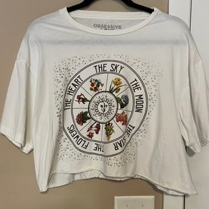 Graphic Print Crop Top